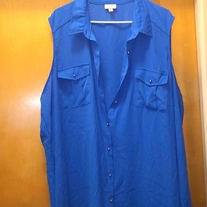 Avenue blue sleeveless tunic top plus 30/32
